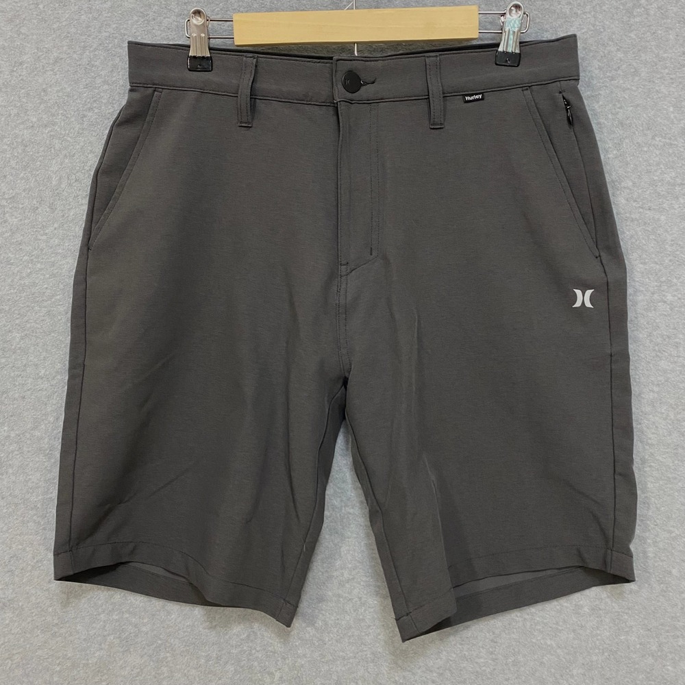 HURLEY Mens 32 Hybrid Spacedye Walk Short 9" Gray Stretch Performance Activewear
